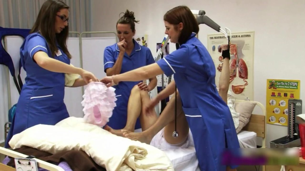 ABDL guys dream: Hospital diaper change by three nurses!